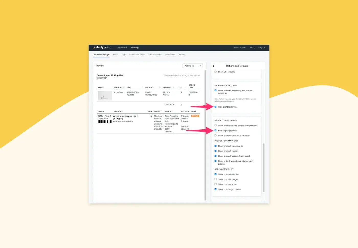 Orderlyprint screenshot