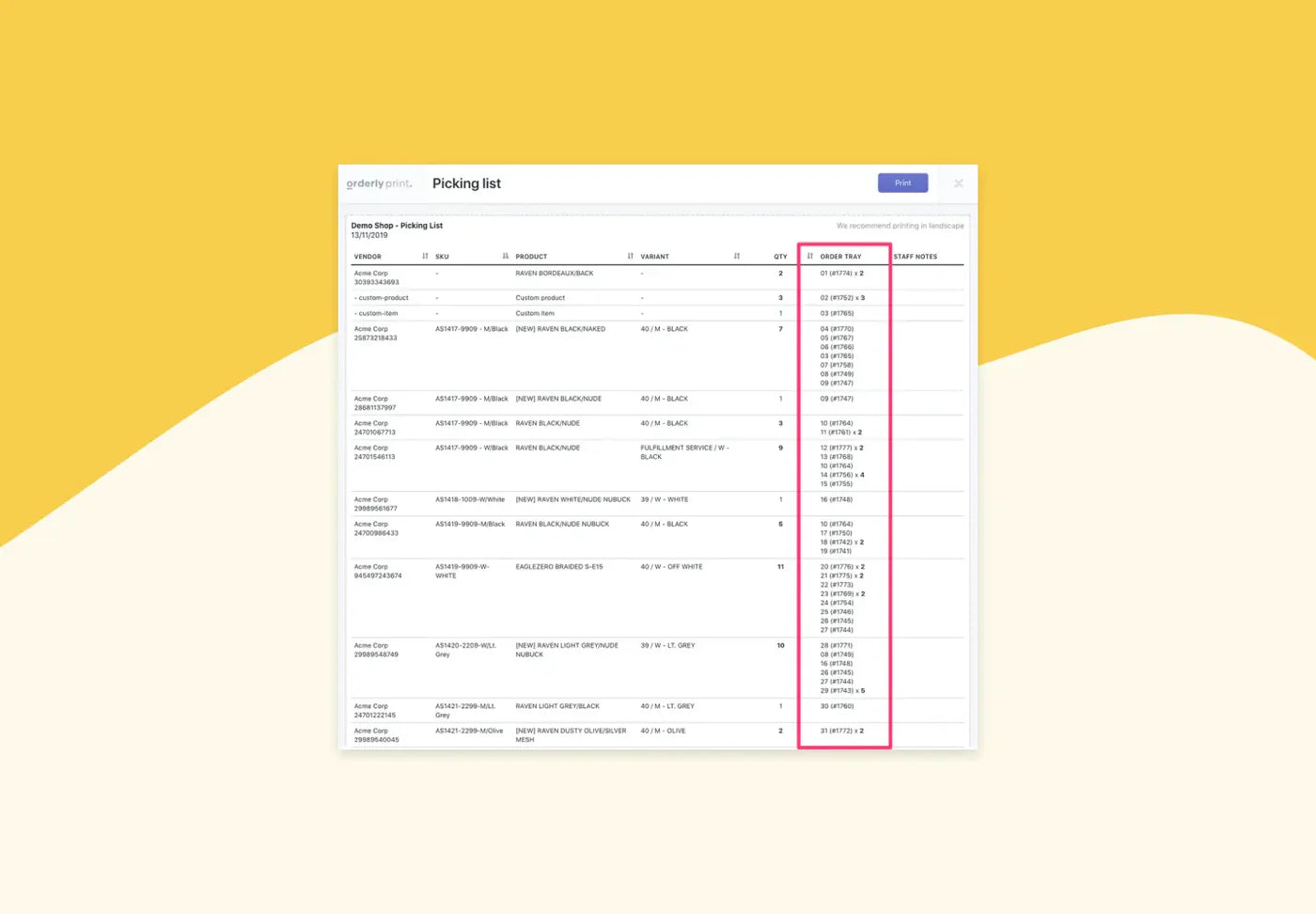 OrderlyPrint screenshot