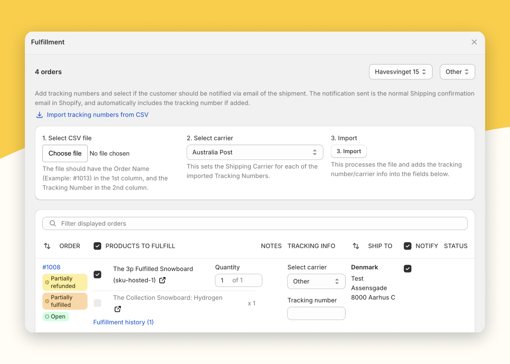 Fulfillment CSV Import: Auto-Deselection for Cleaner Order Management