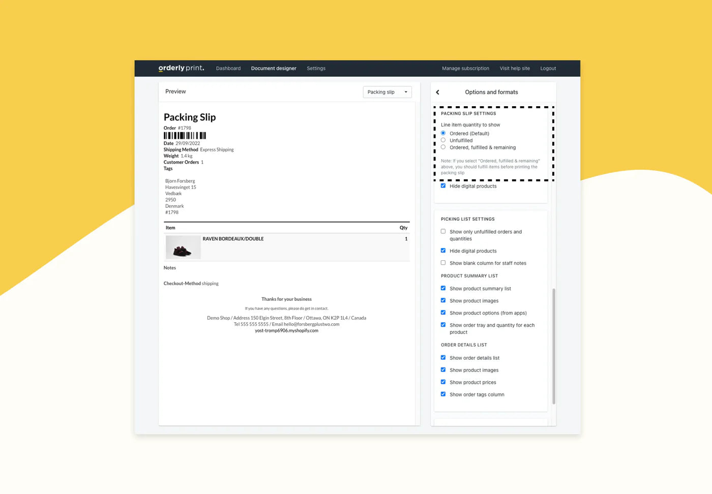 OrderlyPrint screenshot