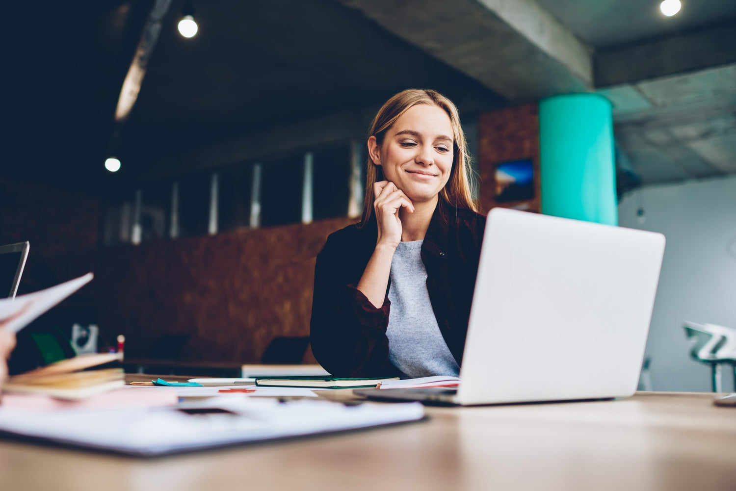 woman working with laptop