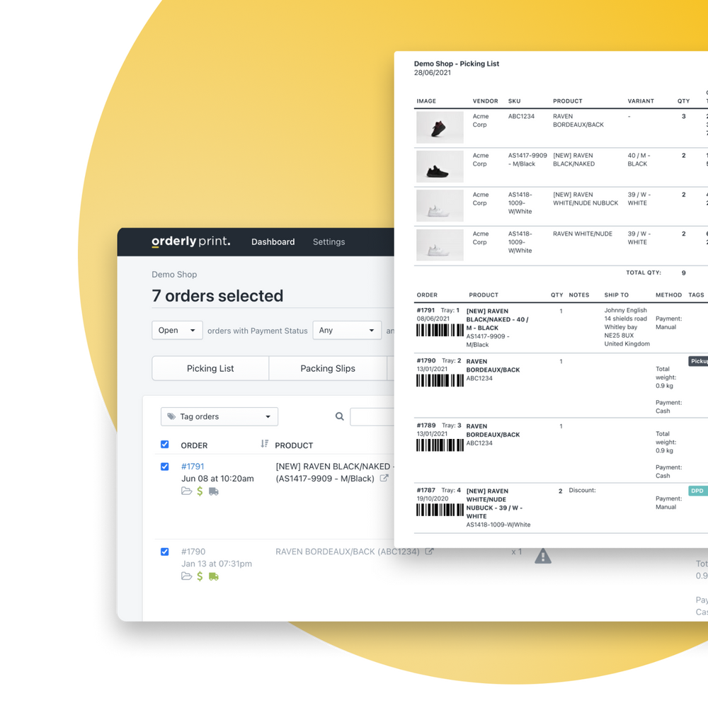 Orderry App OrderlyPrint - Shopify App
